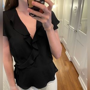 Banana Republic Black Wrap Top